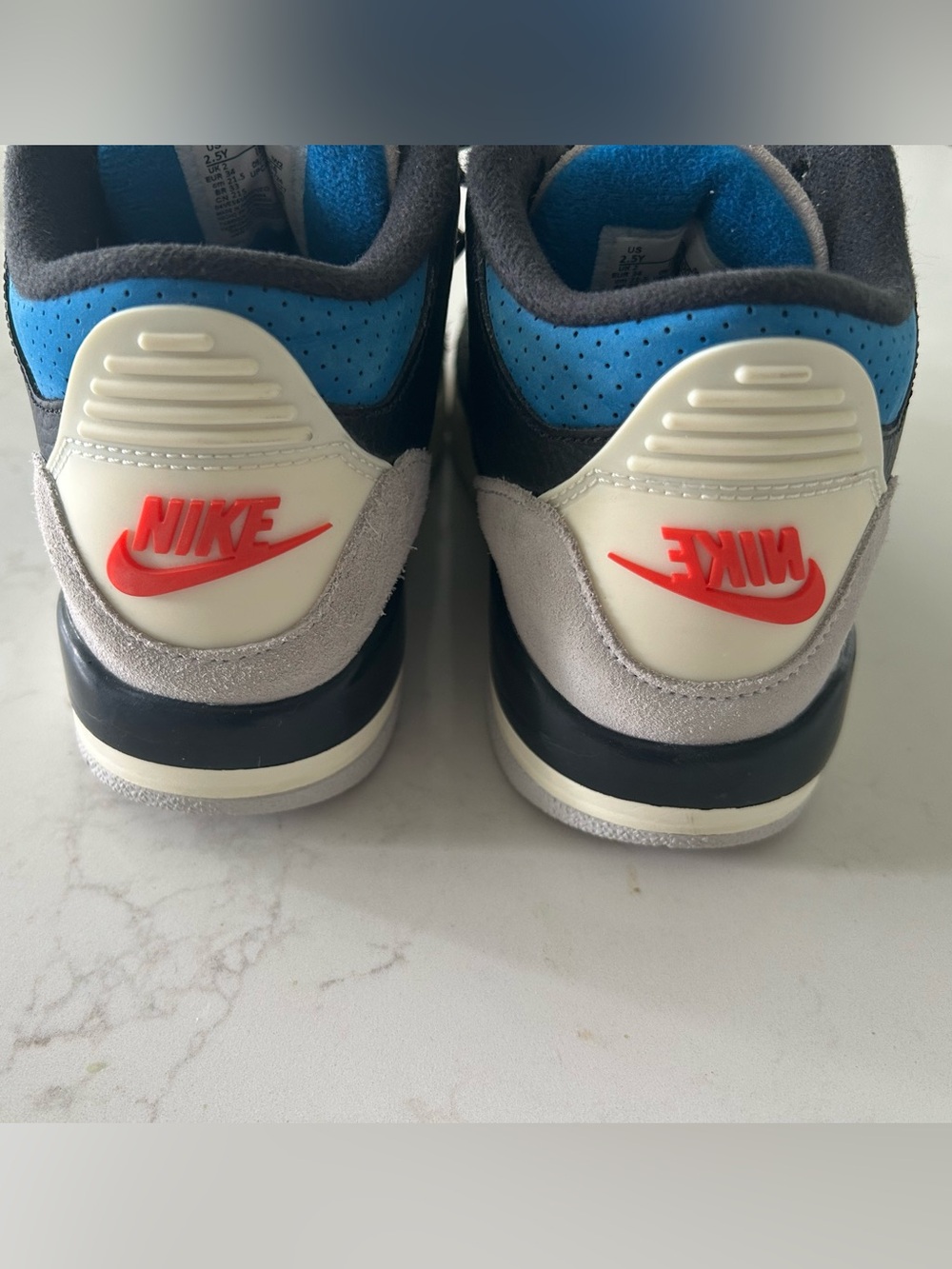 Jordan 3 Retro OG “Rare Air” | Low Black/Blue/Gray Sneakers | Size 2.5Y - Picture 5 of 9